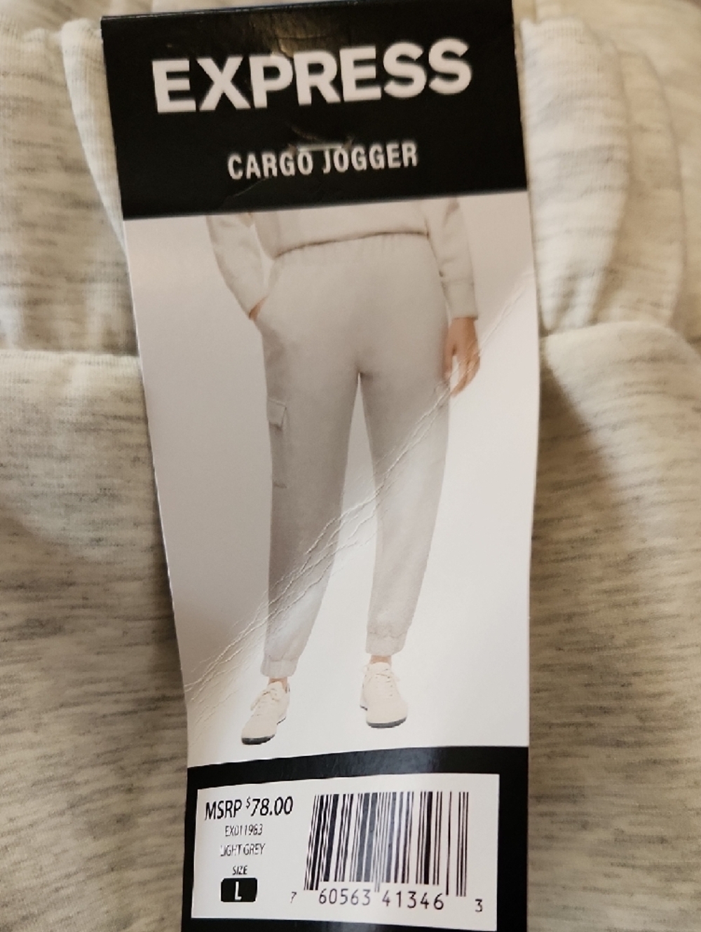 Express Cream Heathered Cargo Joggers